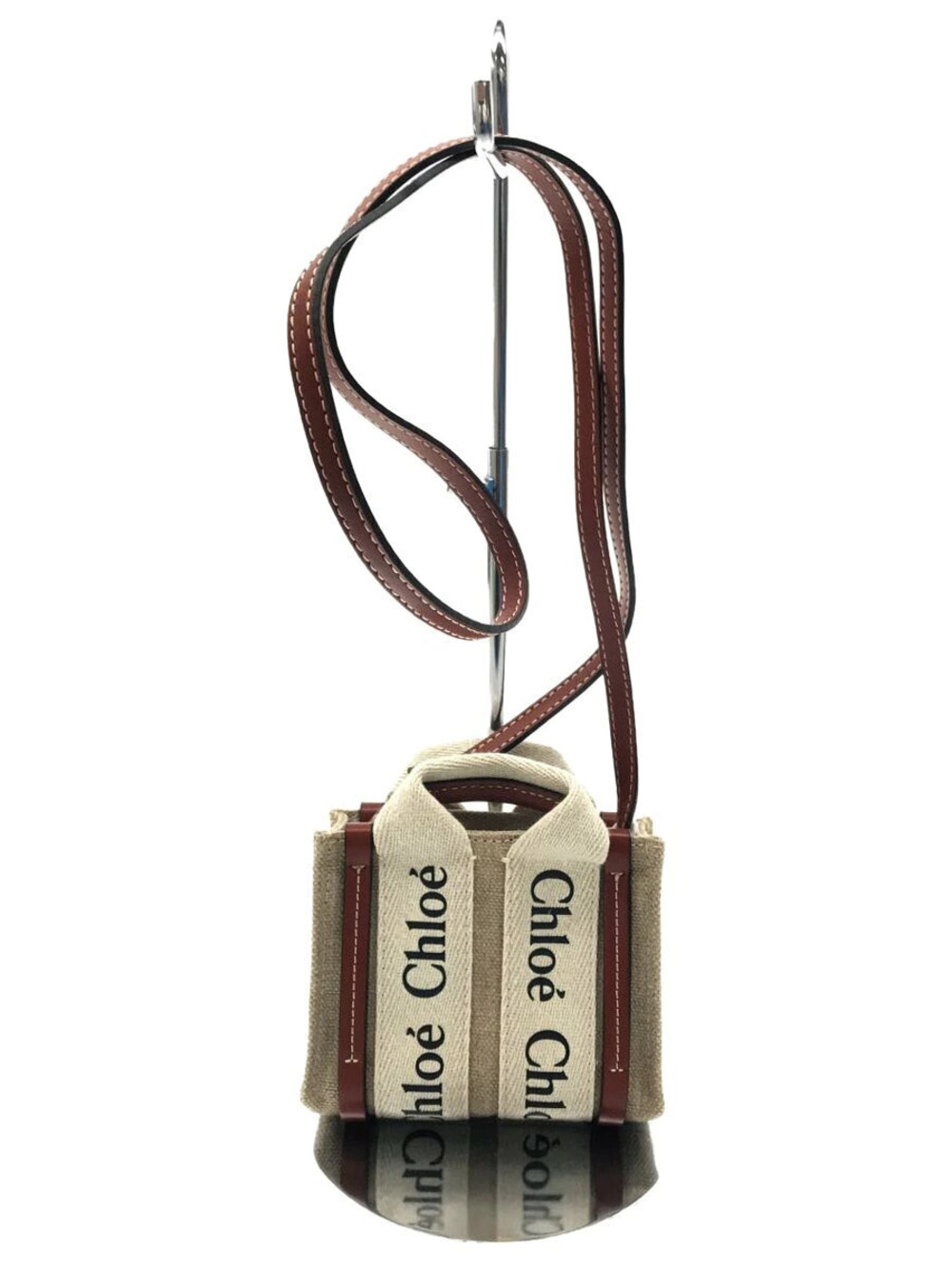 Chloe Tote Bag Canvas Beige Tan Woody